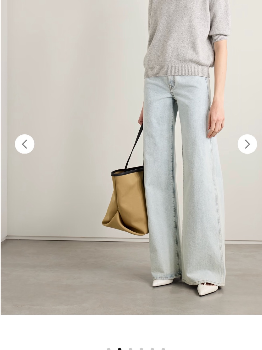 KHAITE Light Wash Wide-Leg Jeans